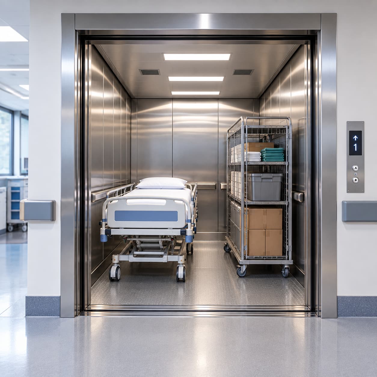 Goods-cum-Stretcher Lift